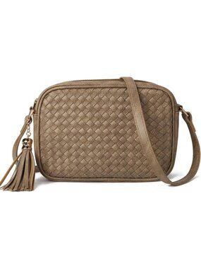 Women's Mud Faux Leather Lightweight Small Woven Boho Style Crossbody Bags